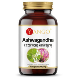 Yango Ashwagandha z czerwoną koniczyną Suplementy diety, 90