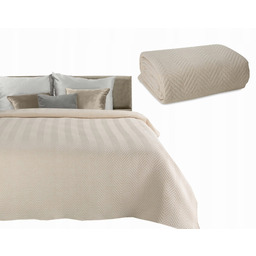 Narzuta Na Łóżko 200x220 Eurofirany Len 3 krem
