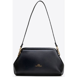 Kopertówka ze skóry naturalnej z łańcuszkiem czarna