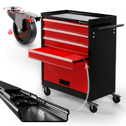 WÓZEK WARSZTATOWY NARZĘDZIOWY NA KÓŁKCH 4 SZUFLADY +