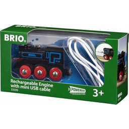 Brio Czarna lokomotywa z baterią i mini Usb