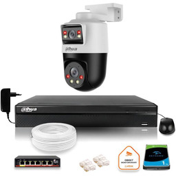 Dahua Zestaw monitoringu IP kamera obrotowa 2MP+2MP dysk