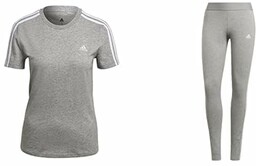 adidas Women''s ESSENTIALS SLIM 3-STRIPES T-SHIRT, 3-STRIPES LEGGINGS