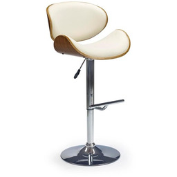 Hoker z oparciem ekoskóra kremowy / orzech /