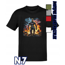 Koszulka Męska Z Nadrukiem Kapitan Ameryka Marvel Dc