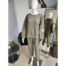 Masełkowy dres oversize - khaki2 One size