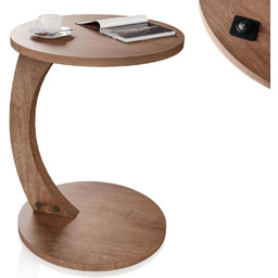 STOLIK BOCZNY W KSZTAŁCIE LITERY C KAWOWY