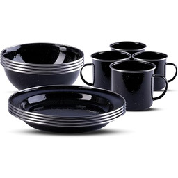 Mil-Tec Unisex zestaw naczyń dla dorosłych 14678002, czarny,