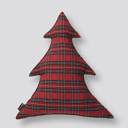 Poduszka Choinka 38x40cm, czerwona kratka, 38x40x8cm, Quadro