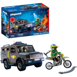 PLAYMOBIL City Action Swat Vehicle, z Policjantem, Motocyklem
