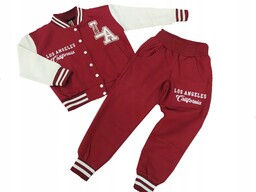 Dres komplet bluza bejsbolówka spodnie bordo 122