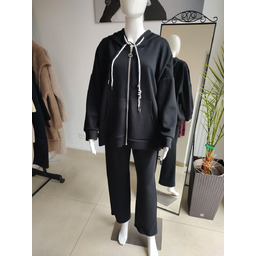 Masełkowy dres oversize z kapturem - czarny One