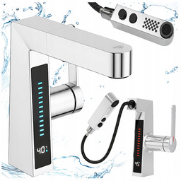 Bateria Umywalkowa Stojąca Łazienkowa Z Wyciąganą Wylewką Lidia