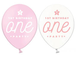 Balon z nadrukiem dla dziewczynki 1st Birthday One