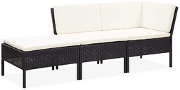 Elior Kremowy zestaw do ogrodu leżanka z poduszkami