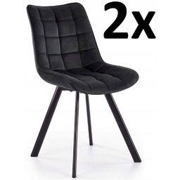 2x Krzesło Do Kuchni Jadalni K332 Czarne Velvet