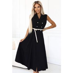 596-3 Elegancka szmizjerka midi ze złotymi guzikami