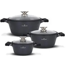 Zwieger Black Stone Indukcja Aluminium 6 elementów Zestaw