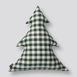 Poduszka Choinka 38x40cm, zielono-biała kratka (1,5x1,5cm), 38x40x8cm, Quadro