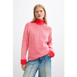 Desigual Sweter z golfem prążkowany