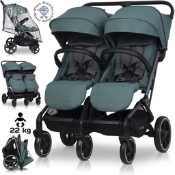 LEKKI WÓZEK BLIŹNIACZY EASYGO ECHO SAGE GREEN +