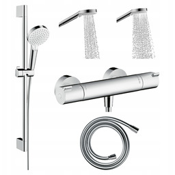 Zestaw Prysznicowy Hansgrohe Crometta Termostat Drążek Słuchawka Wąż