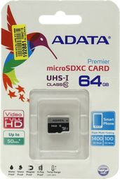 ADATA Karta pamięci MicroSDXC 64GB (AUSDX64GUICL10-R)