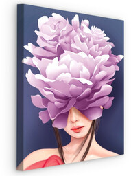 Muralo Obraz Portret Kobiety z Fioletowymi Kwiatami 20x30cm