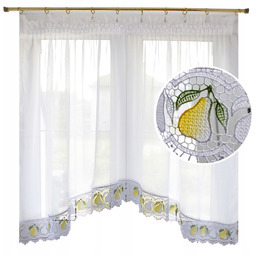 Woal z gipiurą Gruszki firana do kuchni 300x100