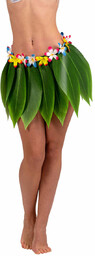 Spódniczka hawajska Tropikalne Liście z kwiatami - 1