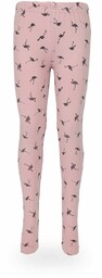 Dziewczęce legginsy różowe we flamingi