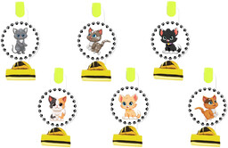 Gwizdki trąbki rozwijane Kotki - 6 szt