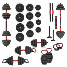 Zestaw Sztangielki Z Wymiennym Obciążeniem Hantle Kettlebell 6w1