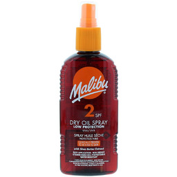 Malibu, Dry Oil Spray, SPF2, Olejek Brązujący