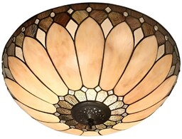 Plafon szklany Brooklyn 63973 Interiors Tiffany retro beżowy