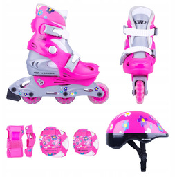 Rolki dziecięce regulowane Zestaw Worker Polly Rozmiar L