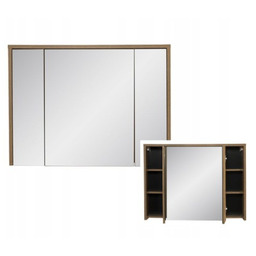 Szafka z lustrem 3 drzwi 100x16x75cm Dąb Hunton,