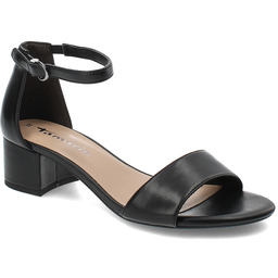 Tamaris Czarne Sandały Eleganckie Obuwie Damskie Na Obcasie