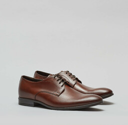 Brązowe buty derby skórzane p004