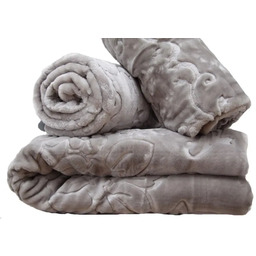 Komplet tłoczonych narzut na kanapę i fotele szary