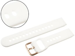 Pasek uniwersalny 18 mm silikonowy biały rosegold zapinka