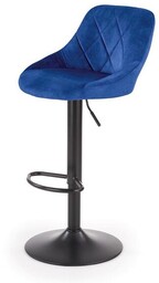 Hoker z oparciem tapicerowany granatowy / czarny H101
