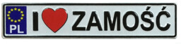 Magnes na lodówkę tablica rejestracyjna Zamość