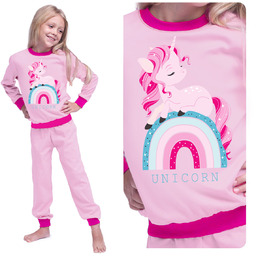 Piżama Dla Dziewczynek Bawełniana Ciepła Z Długim Rękawem