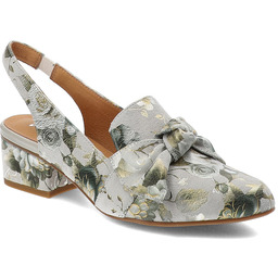 Maciejka Szare Sandały Eleganckie Obuwie Damskie W Kwiaty