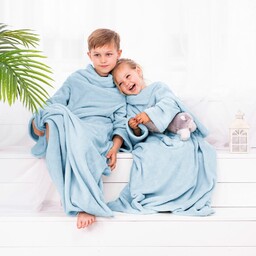 Decoking Koc z rękawami Lazy Kids niebieski, 90