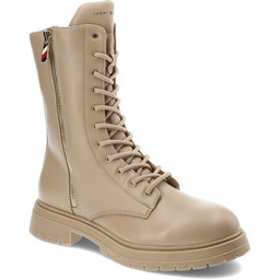 Beżowe Botki Tommy Hilfiger Modne Buty Damskie