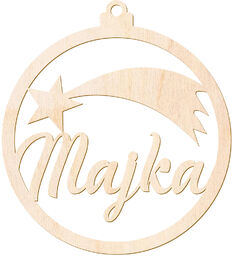 Zawieszka drewniana bombka personalizowana - 11 cm -