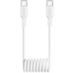 Kabel spiralny Puro USB-C USB-C 25W 1m biały
