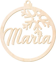 Zawieszka drewniana bombka personalizowana - 11 cm -